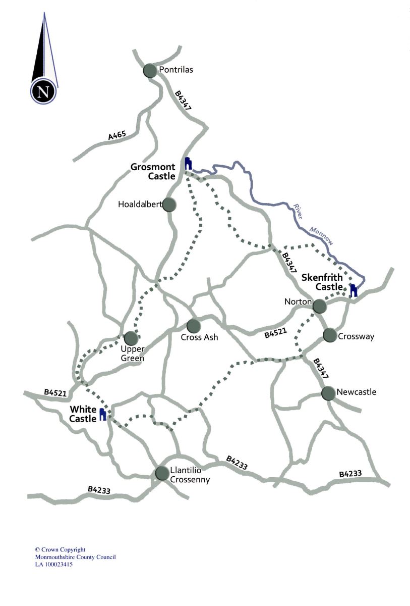 Three Castles Walk Map